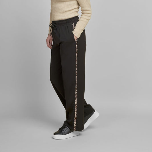 Pinns 643T Leopard Print Side Tape Wide Leg Trouser