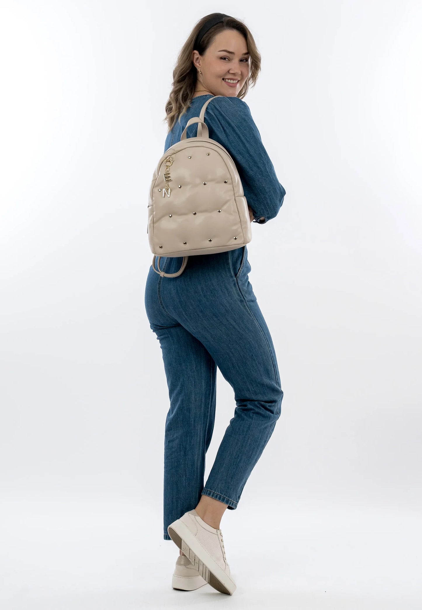 E&N Heaven Heart Stud Quilted Backpack