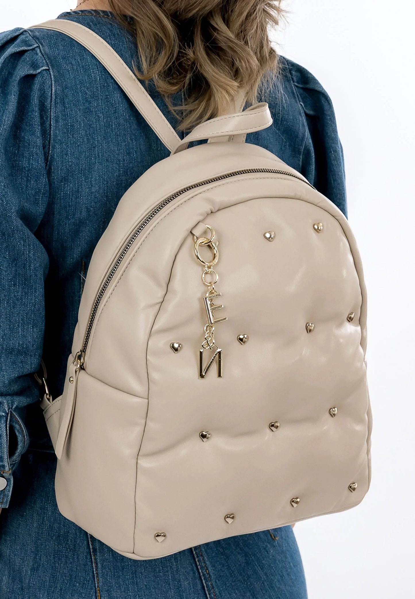 E&N Heaven Heart Stud Quilted Backpack