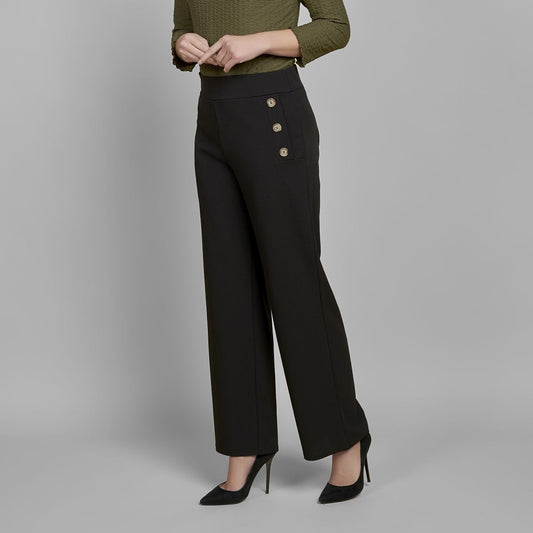Pinns 659T Wide Leg Jersey Trouser with Button Feature