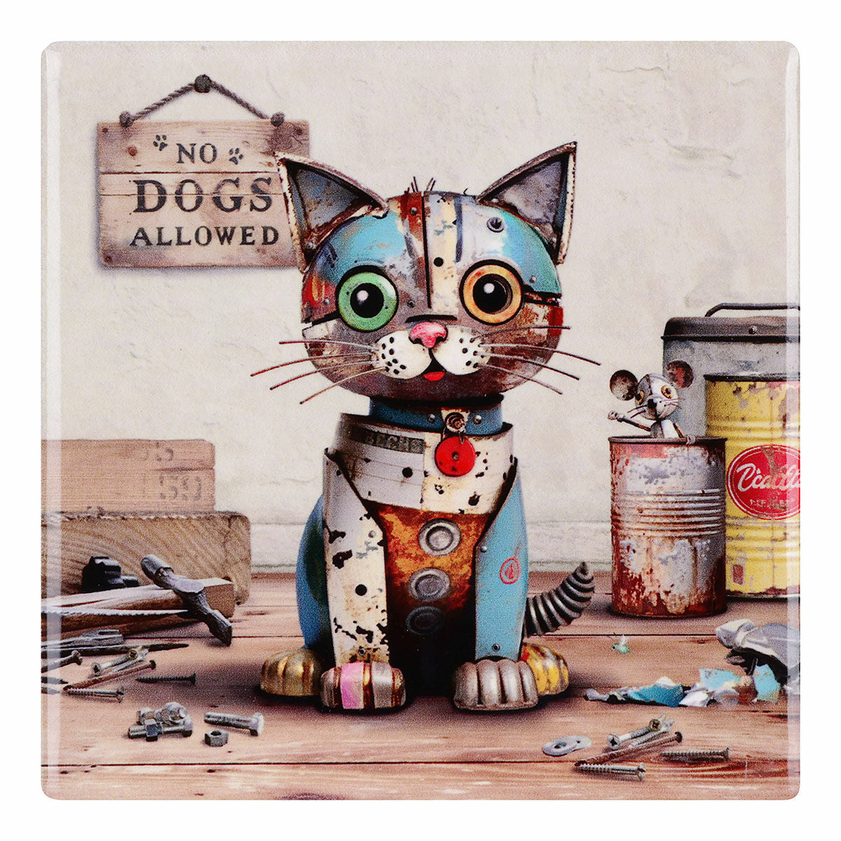 Scrap kitten coaster