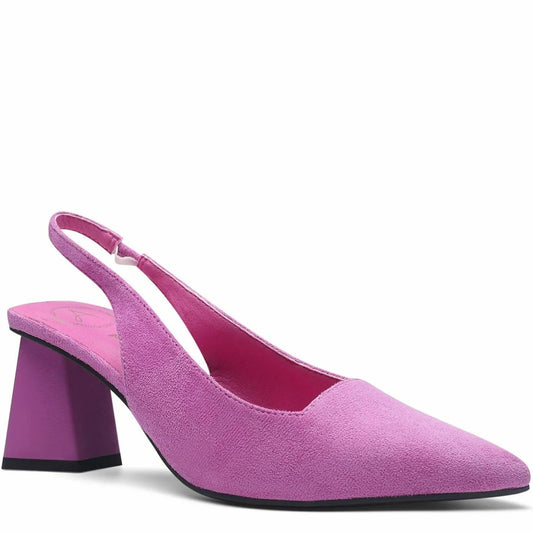 Betsy Violet Purple Suede Effect Court Shoe