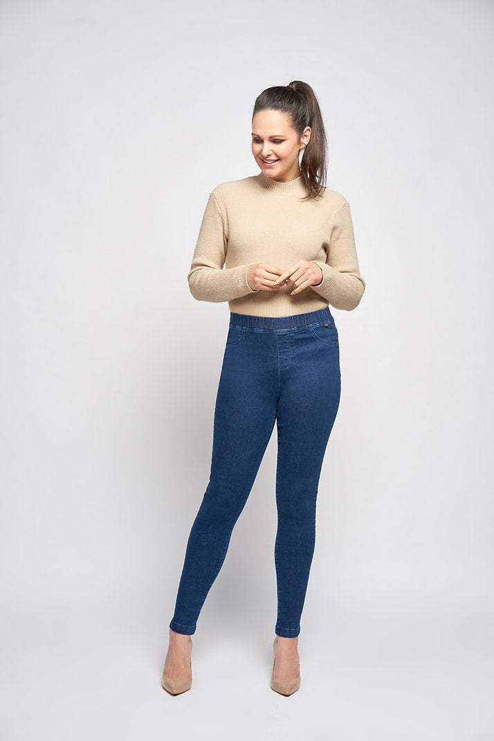 Pinns 395T Medium Indigo Super Stretch Casual Jegging Jeans
