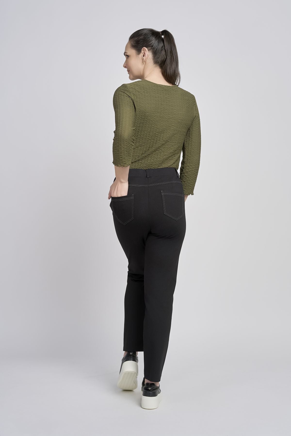 Pinns 706T Straight Leg Elasticated Waist Pull Up Trouser