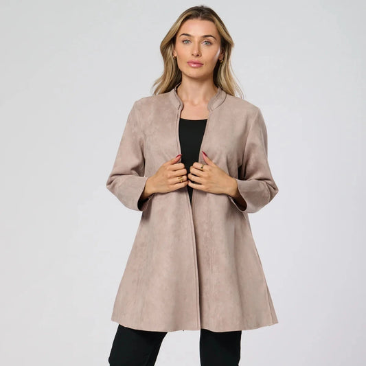 Saloos Mocha Suedette Long Jacket