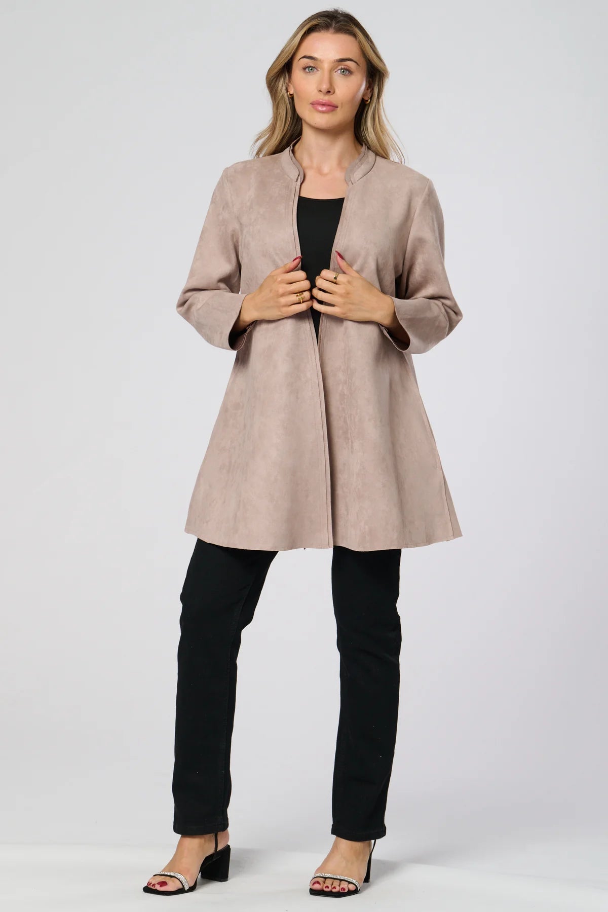 Saloos Mocha Suedette Long Jacket