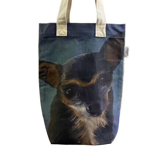 Chihuahua Dog Print Cotton Tote Bag