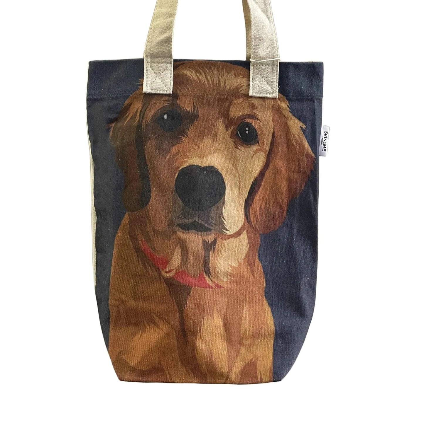 Labrador Dog Print Cotton Tote Bag