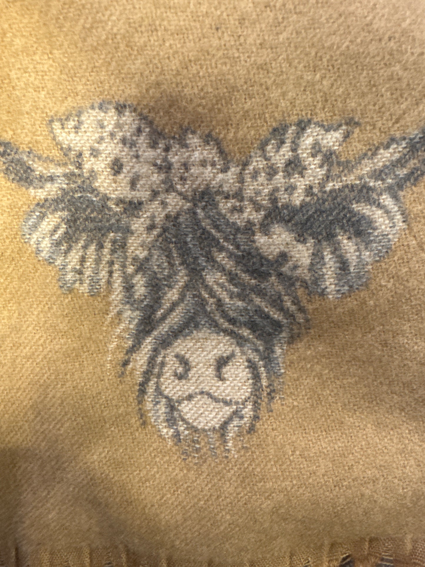 Butterfly Reversible Highland Cow Scarf