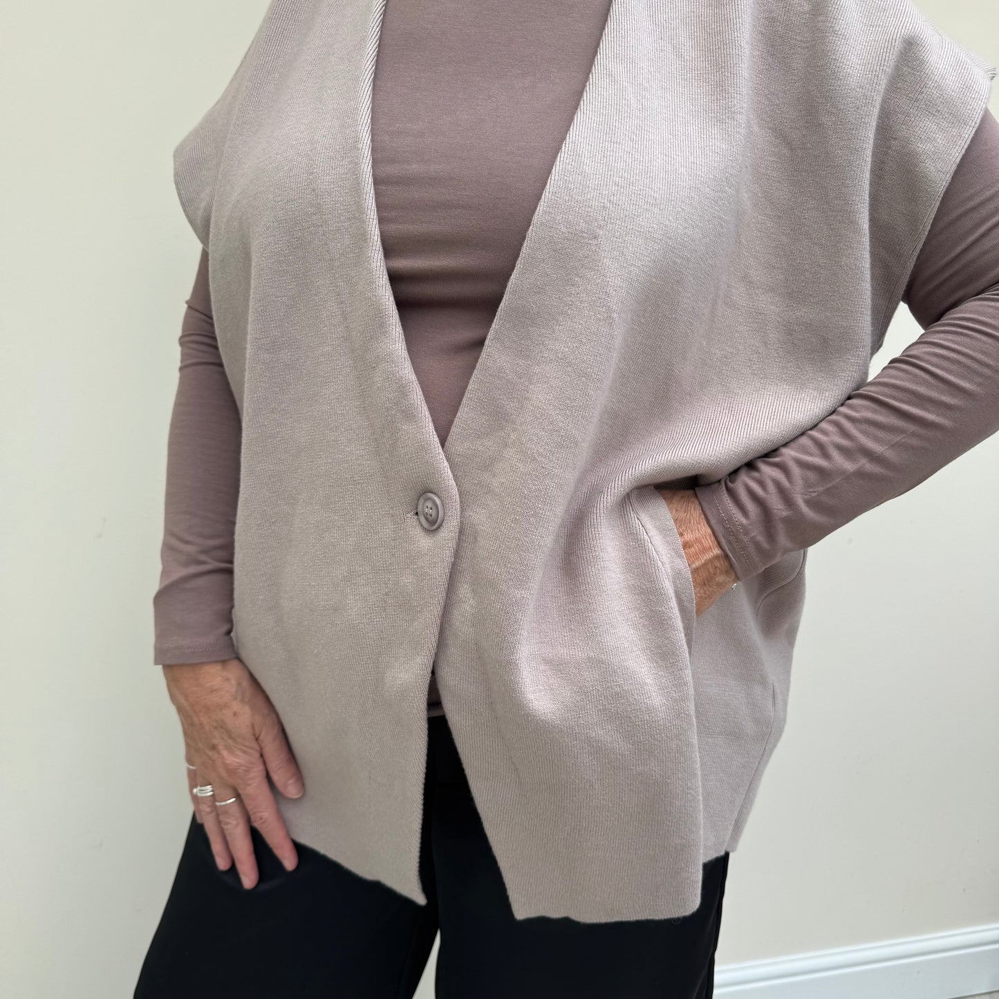 Malissa J WF2432 Oversized Knitted Waistcoat