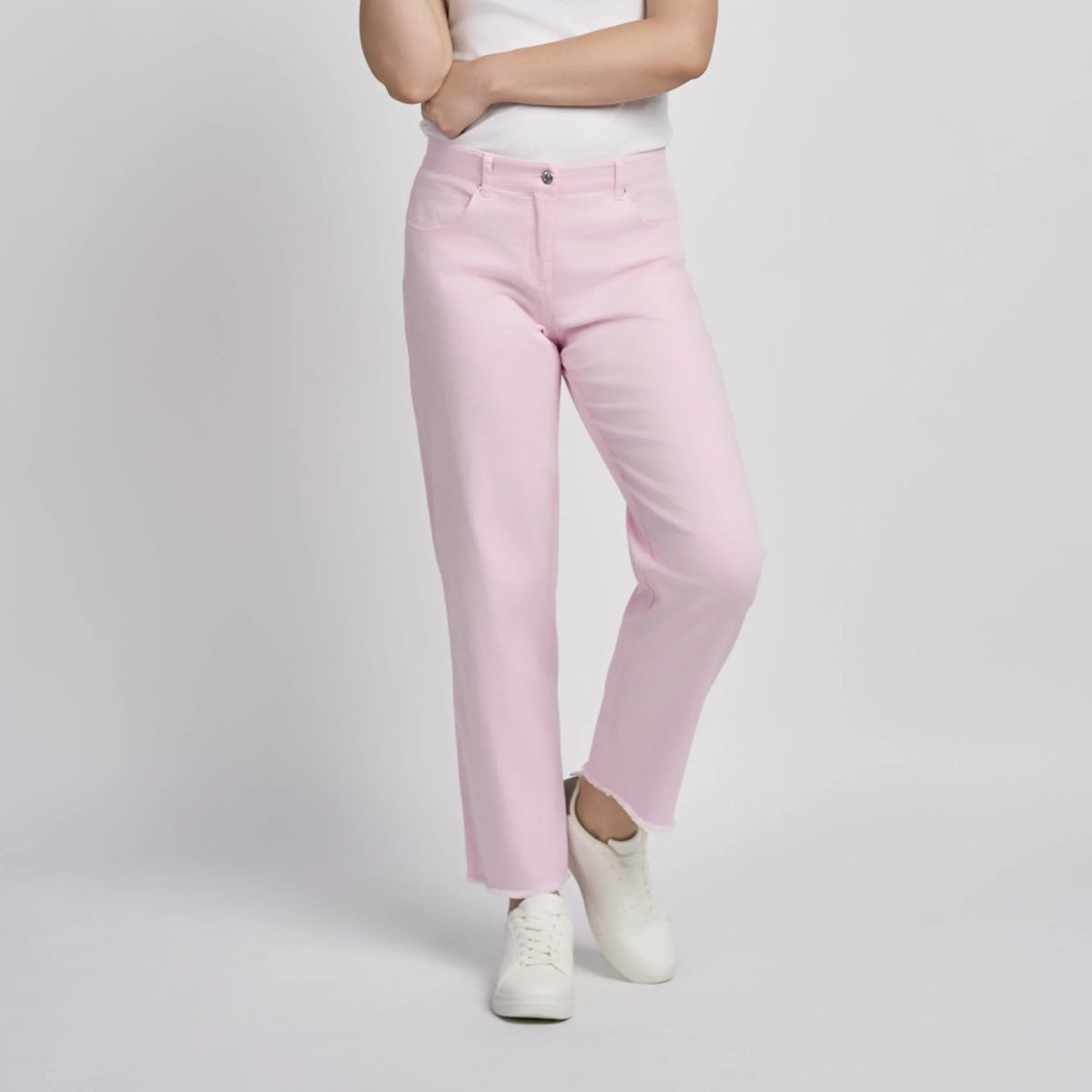 Pinns 736CT Blush Pink Stretch Cotton Ankle Grazer