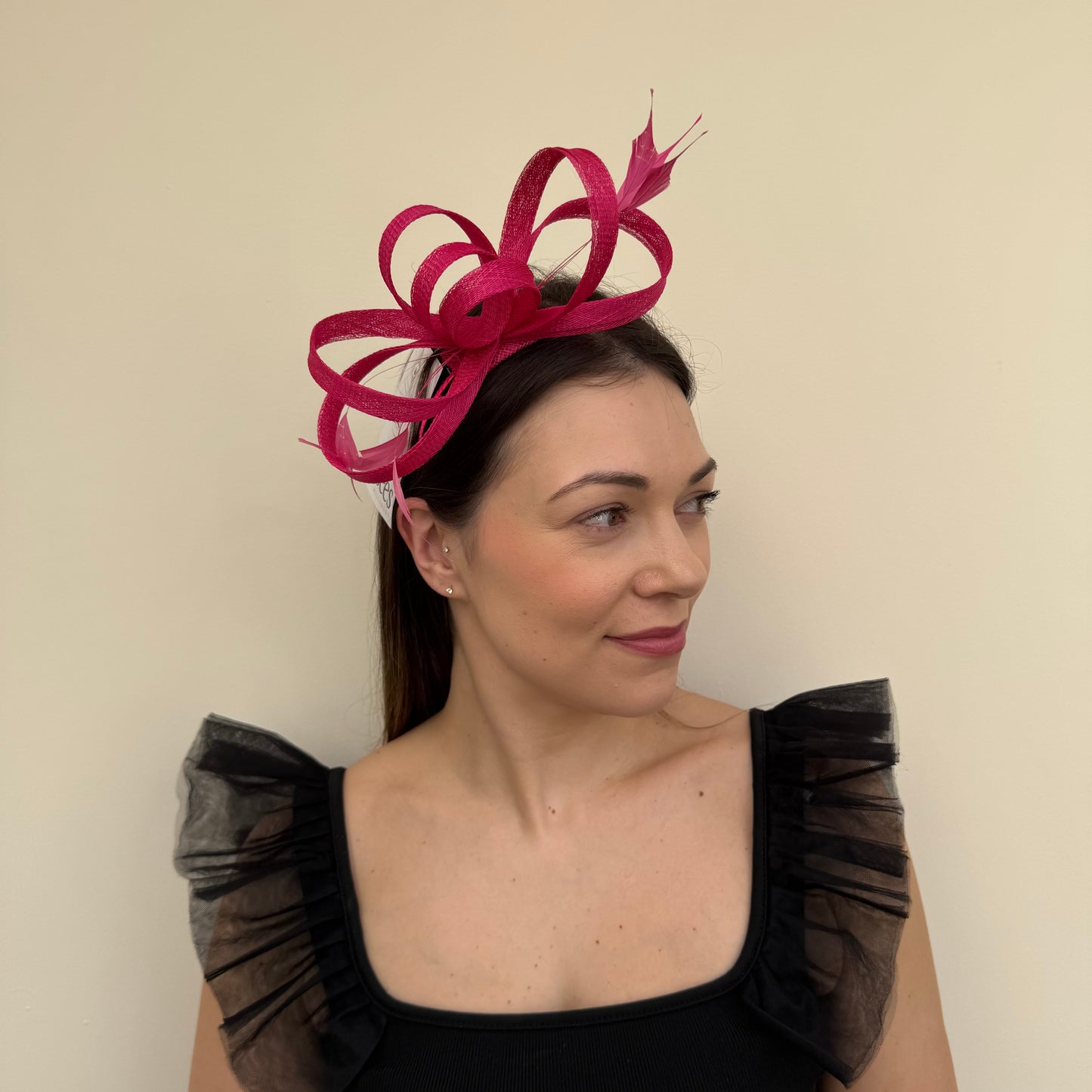 J Bees JB26/150 Carmine Pink Fascinator