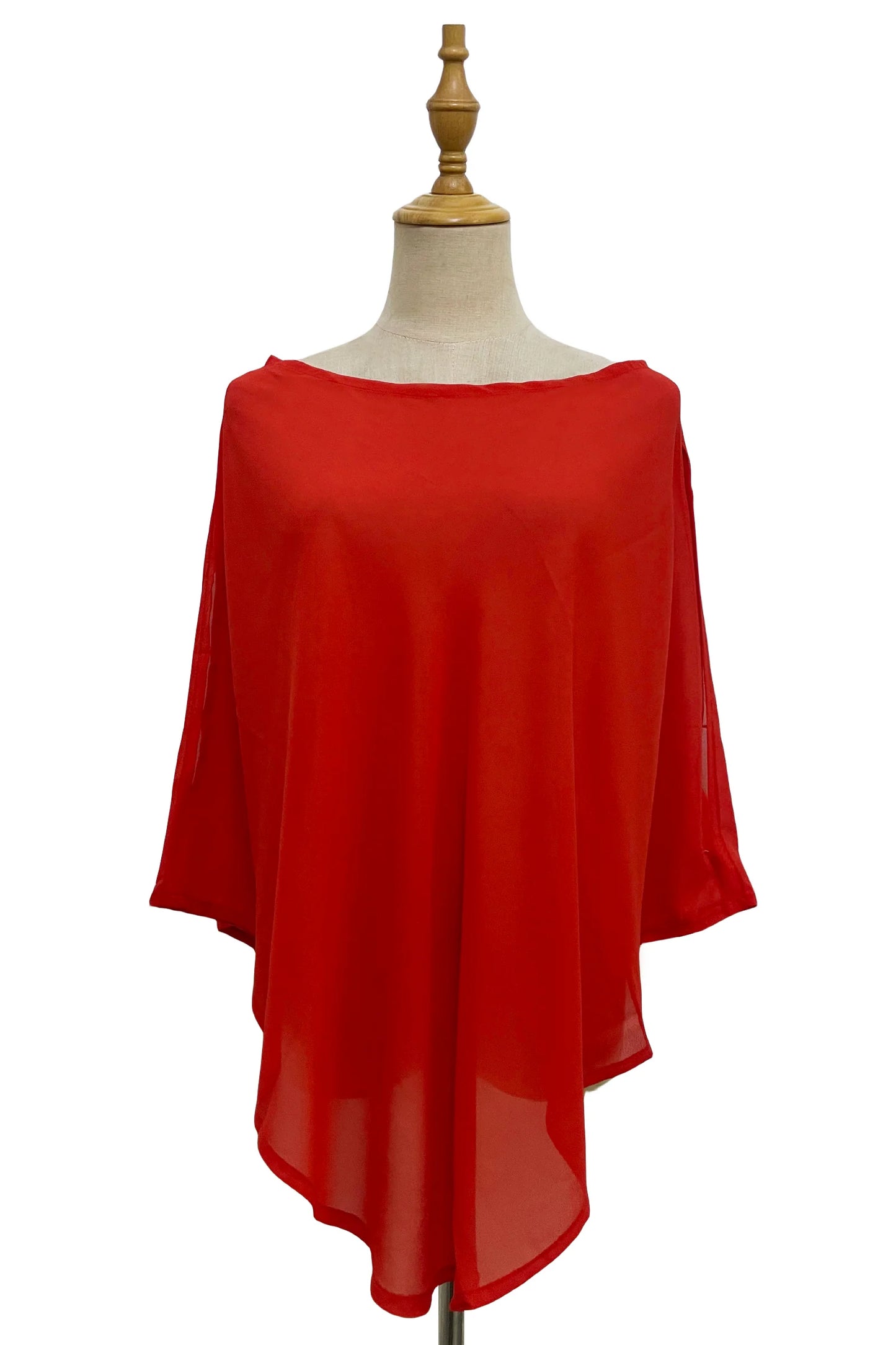 Plain Chiffon Poncho Cover Up