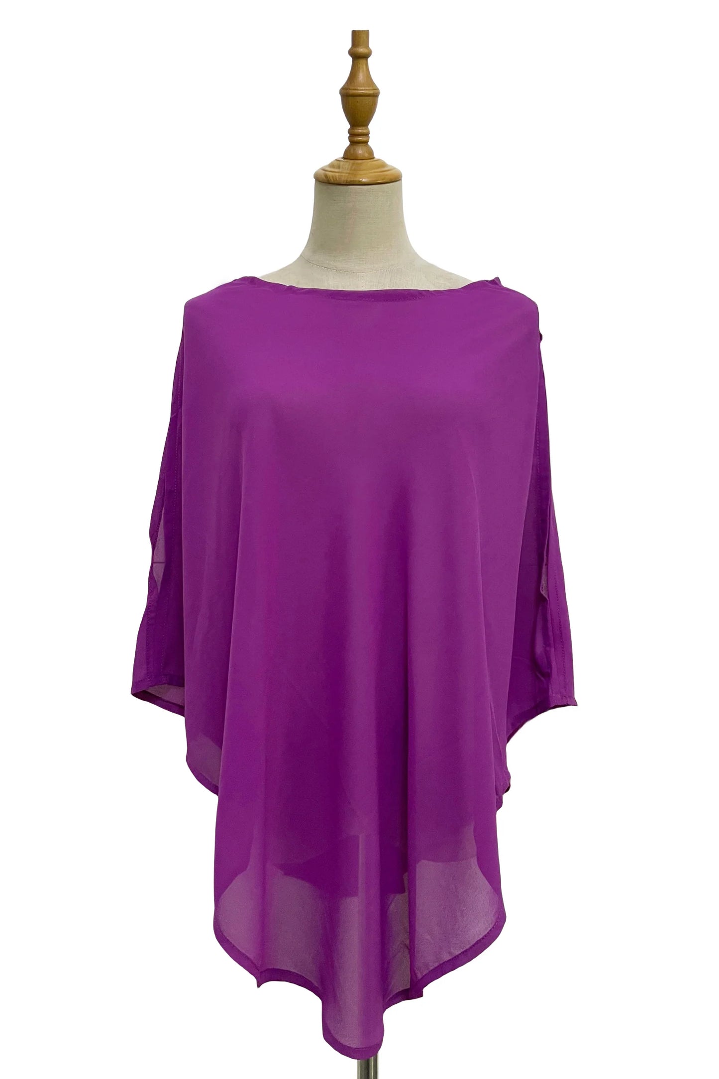 Plain Chiffon Poncho Cover Up