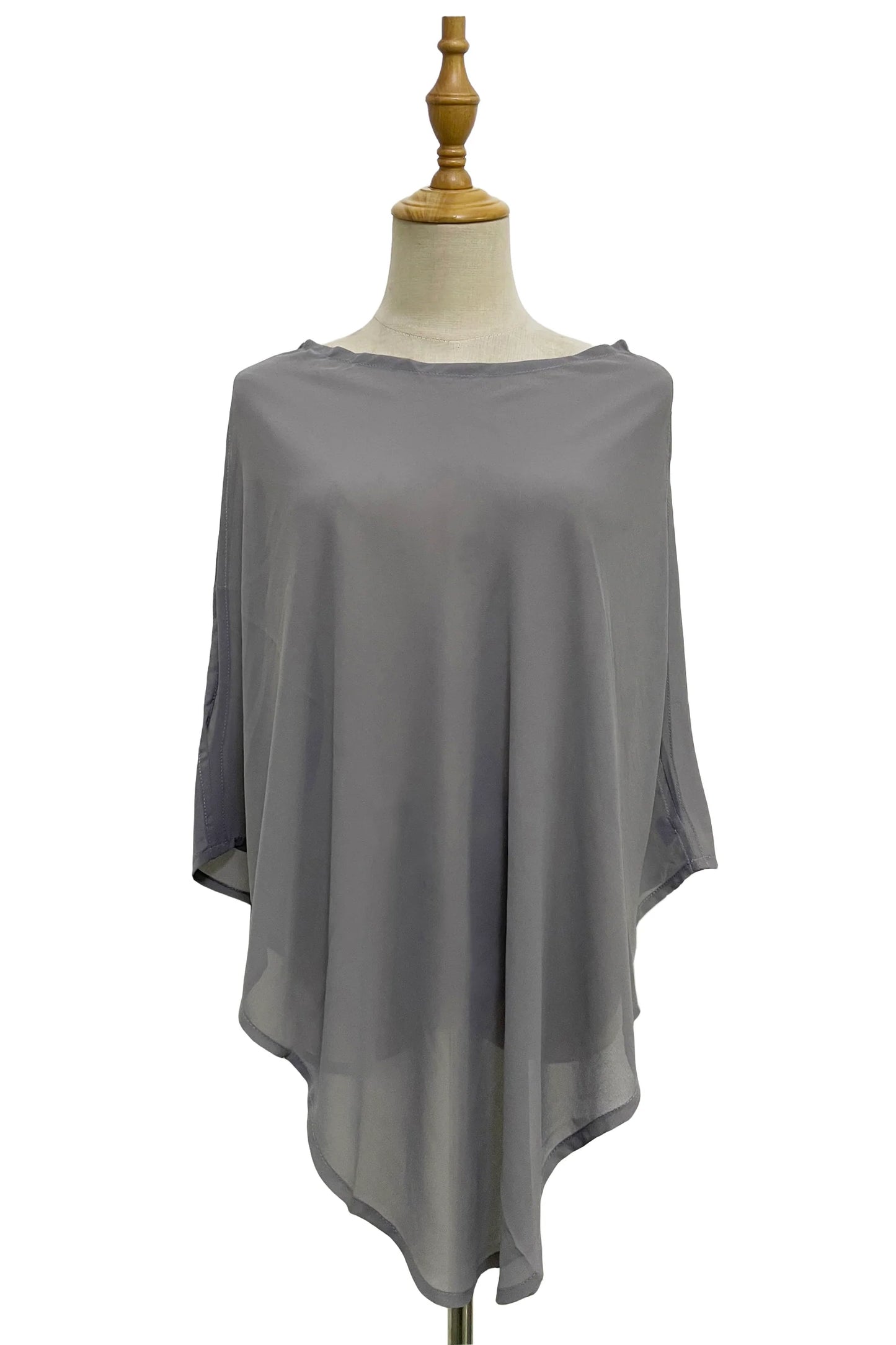 Plain Chiffon Poncho Cover Up