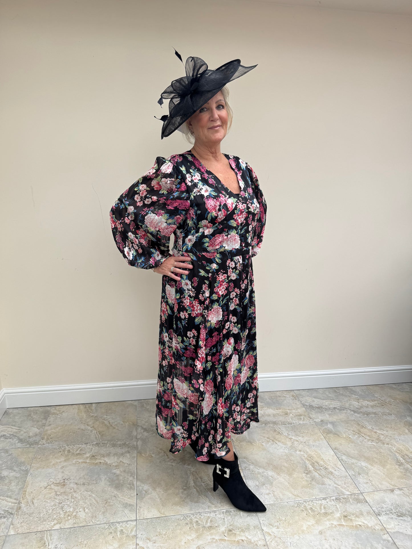 Malissa J WF1744 Floral Chiffon Dress