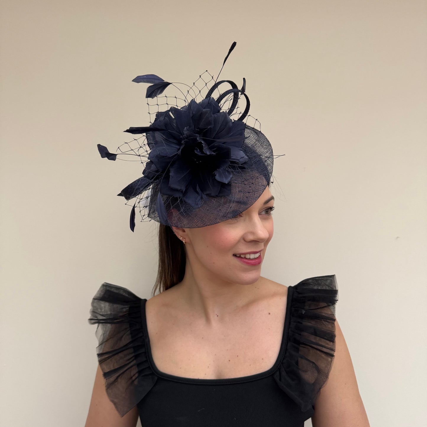 JBees JB18/040 Fascinator with Feathers in Blues