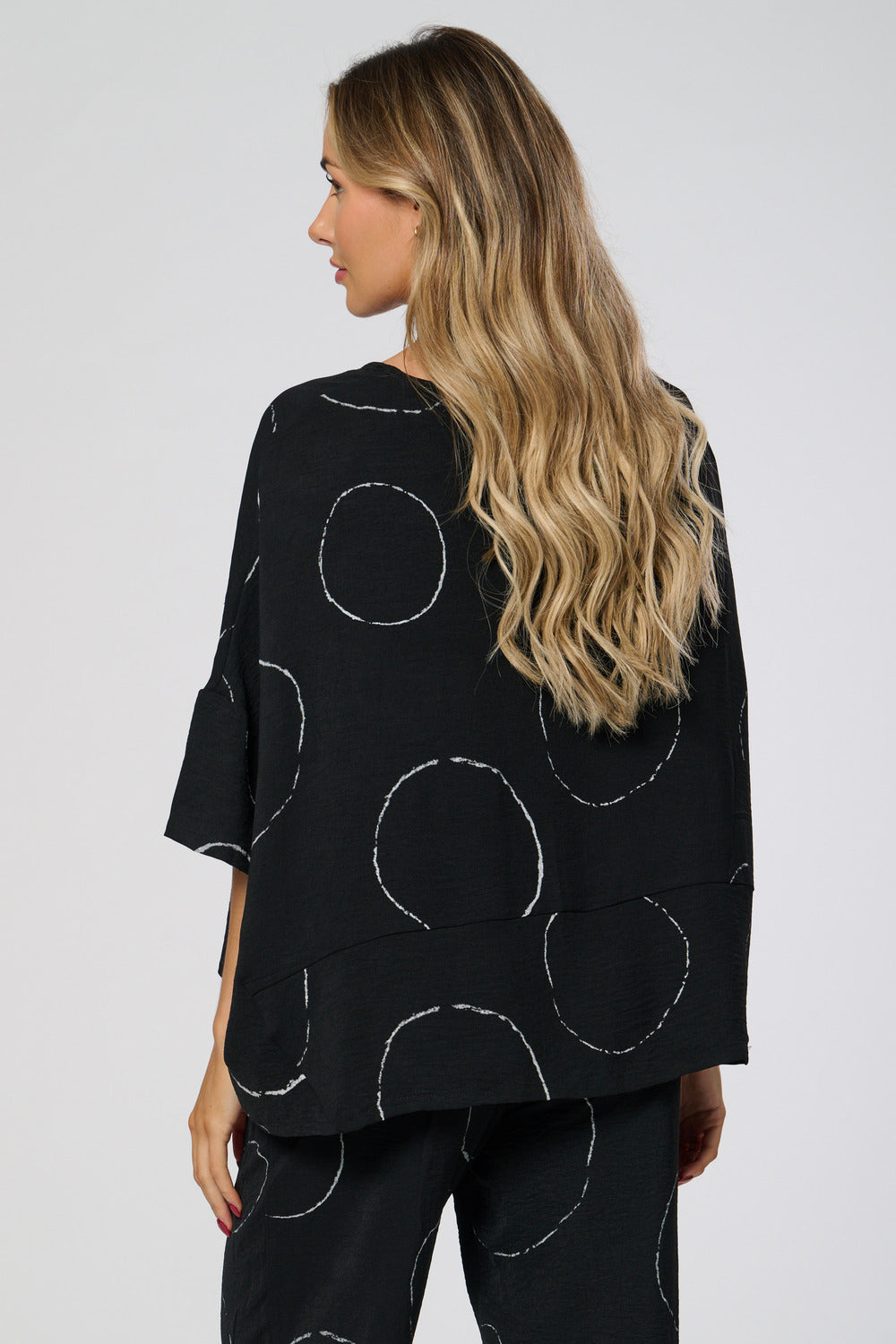 Saloos Black Circle Print Top