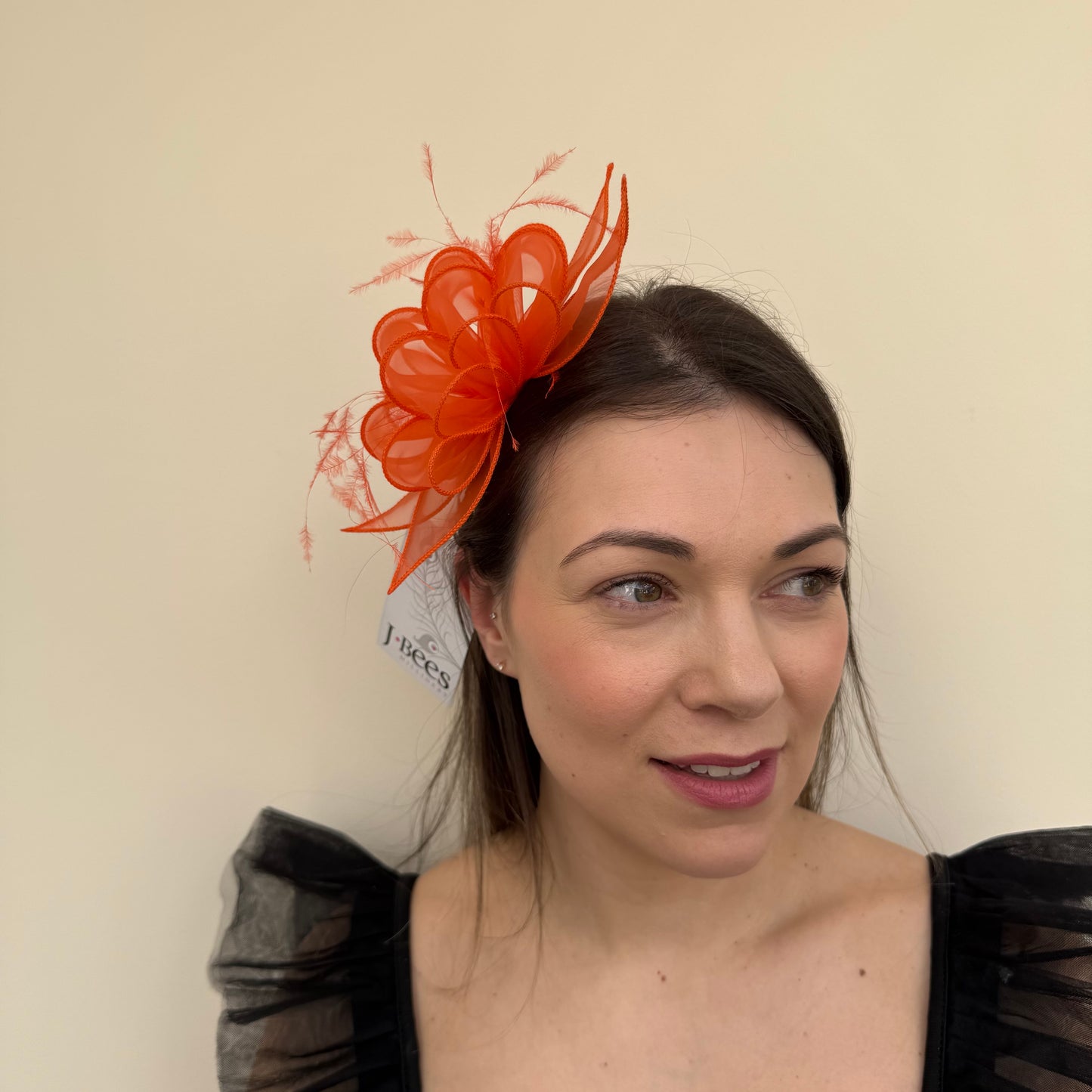 J Bees 9826 Orange Clip Fascinator