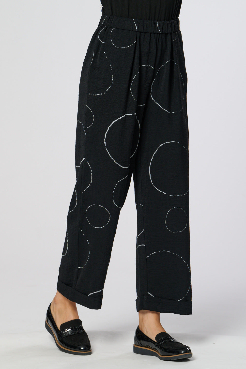 Saloos Black Circle Print Trousers