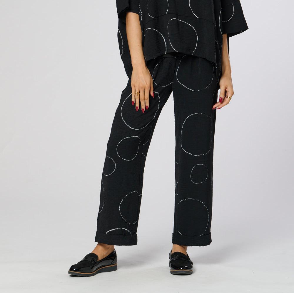 Saloos Black Circle Print Trousers