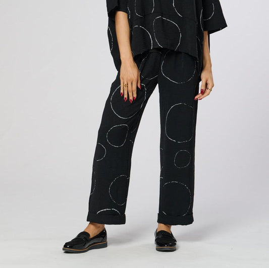 Saloos Black Circle Print Trousers