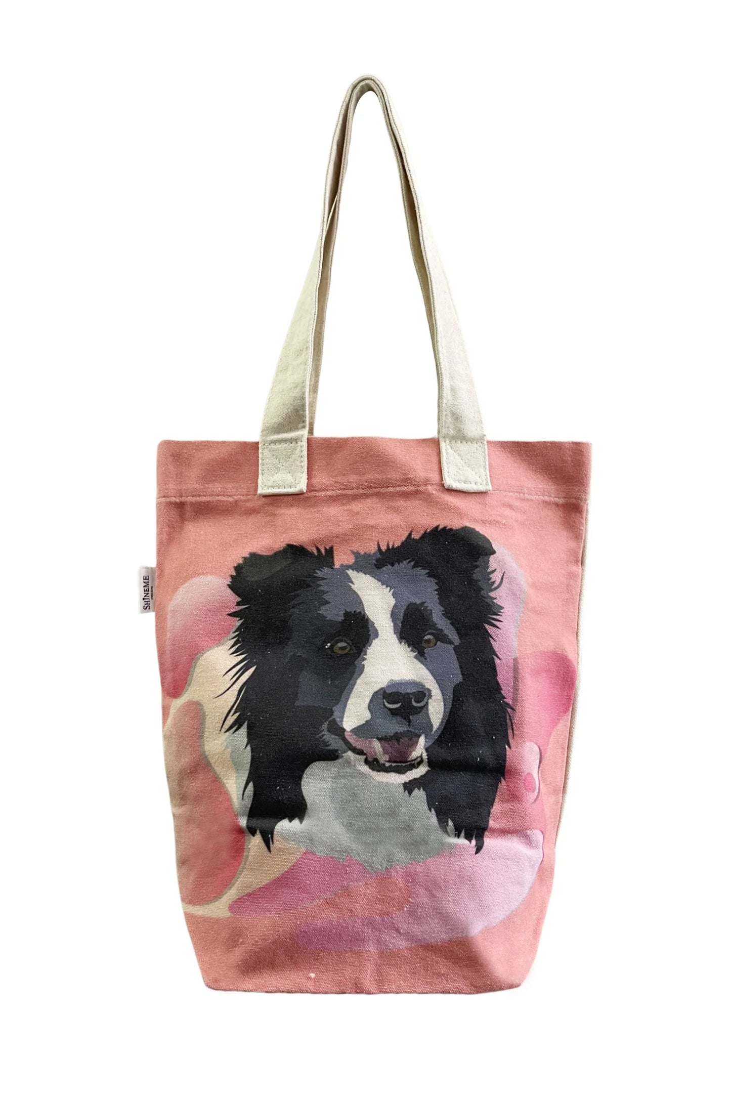 Border Collie Dog Art Print Cotton Tote Bag