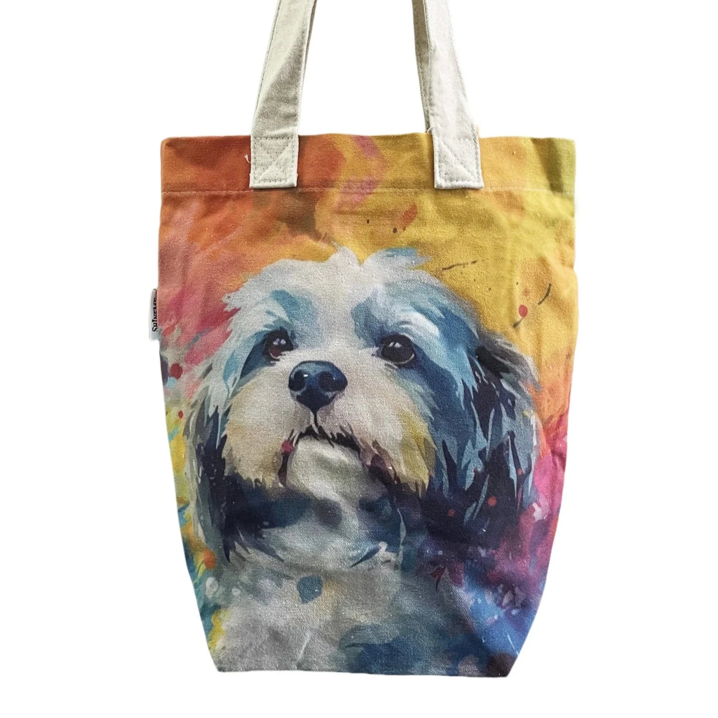 Shih Tzu Dog Print Cotton Tote Bag