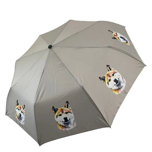 Shiba Inu dog Print Umbrella Grey