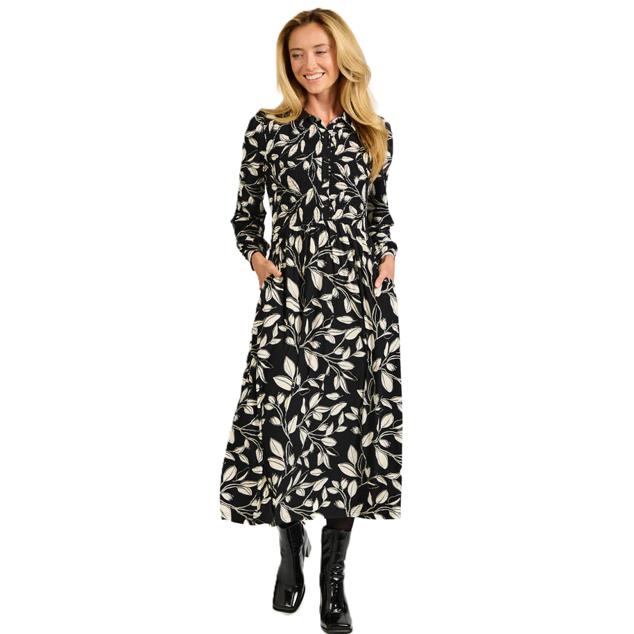 Mudflower 721 Black and Cream Dress