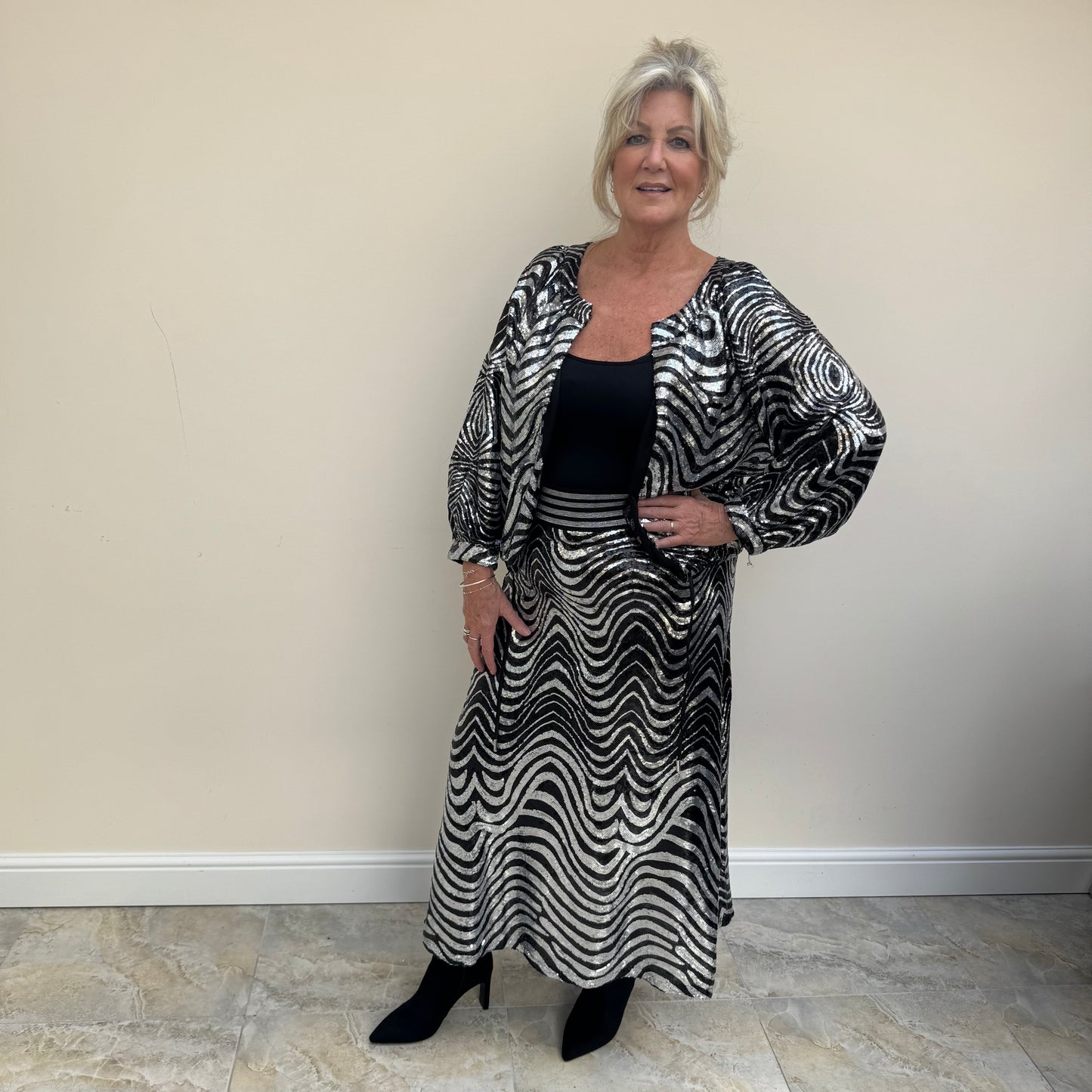 Malissa J WF1606 A-Line Sequin Skirt