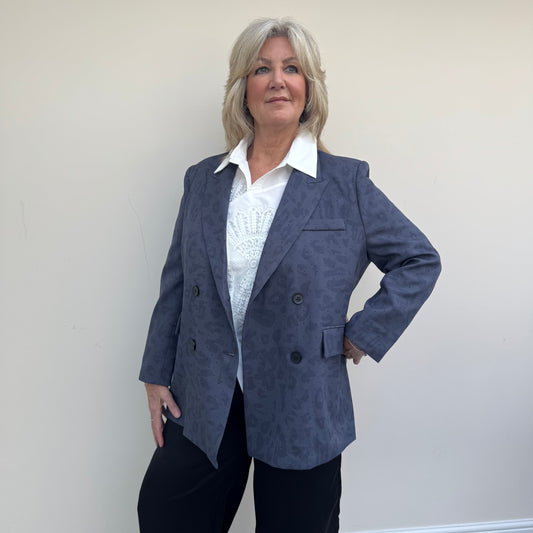 Malissa J WF2542 Leopard Studded Blazer