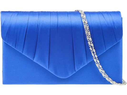 Koko Royal Blue Satin Clutch Bag