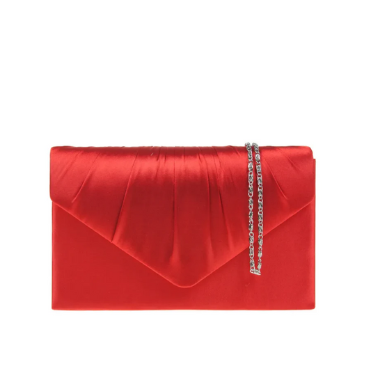 Koko 8002 Red Satin Clutch Bag