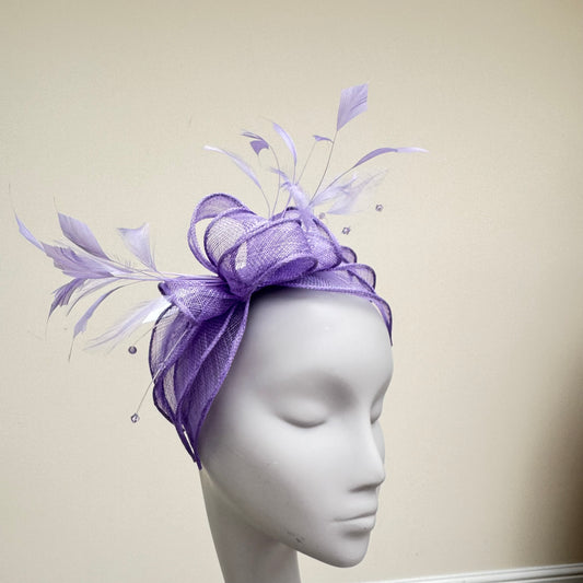 J Bees JB23/318 Fascinator in Purples and Lilacs