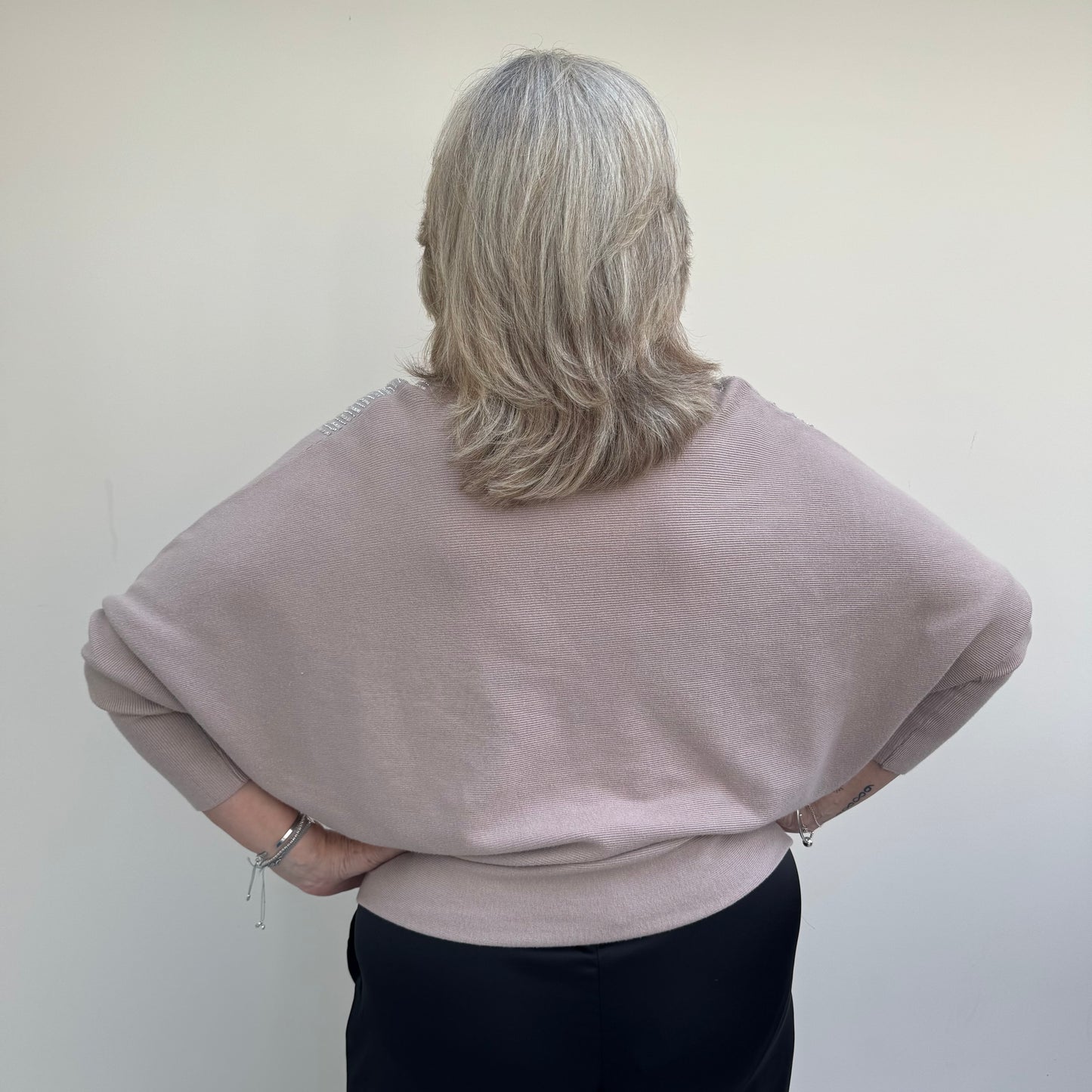 Malissa J Stone V Neck Jumper with Bling Detail