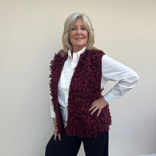 Malissa J WF2467 Loopy Knit 3 Tone Gilet