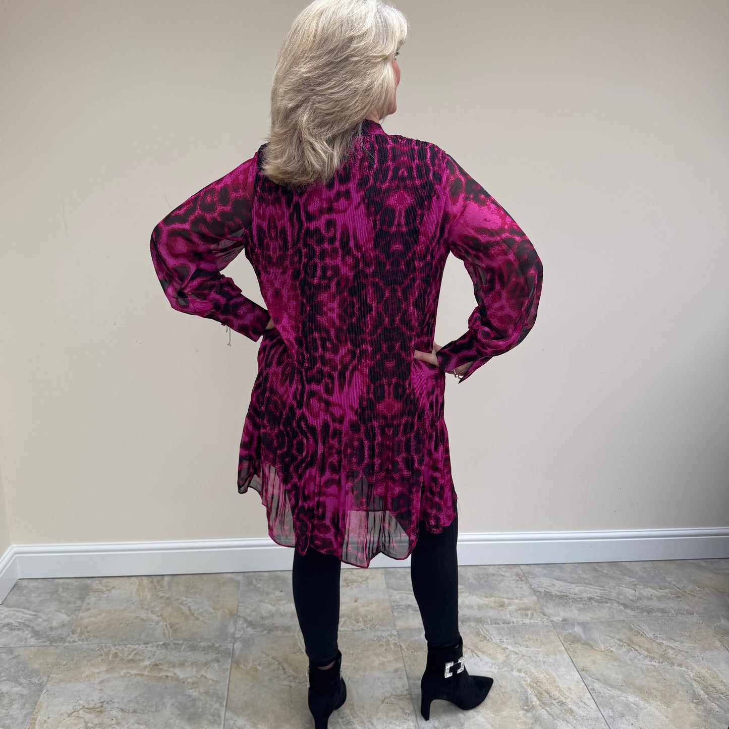 Malissa J WF1645 Chiffon Patterned Tunic