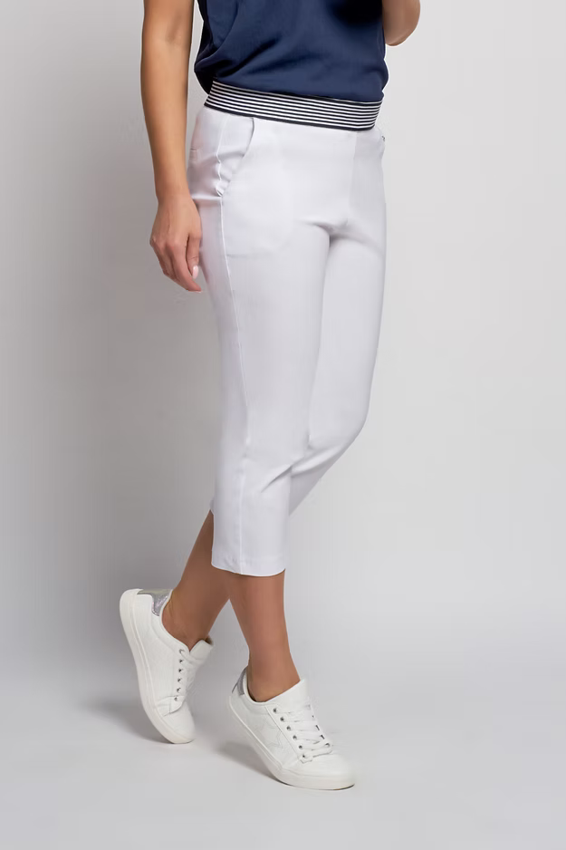 Pinns 575C With Striped Waist Band Cropped Trousers