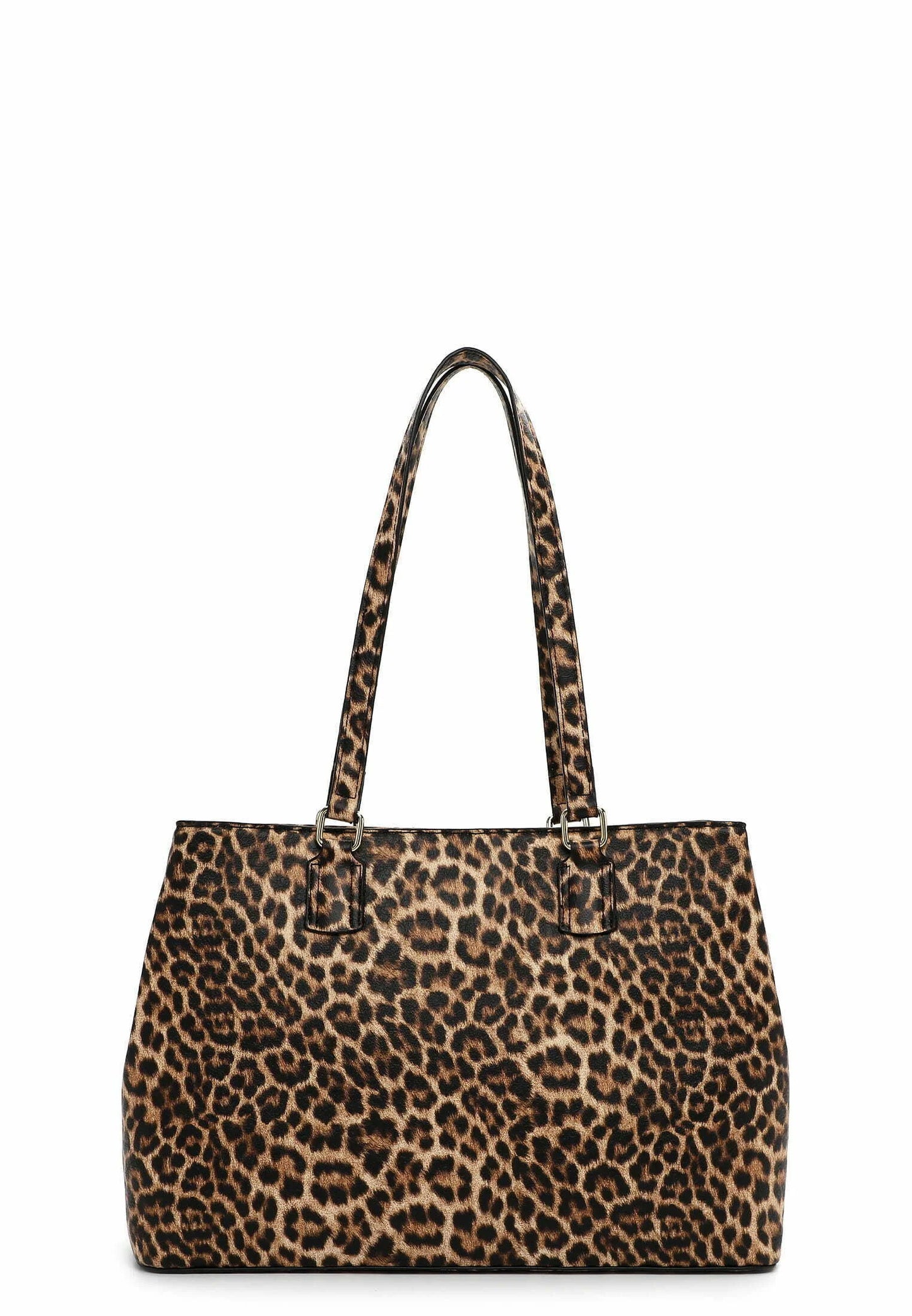 E&N Hanna Leopard Print Double Zip Section Tote Leopard