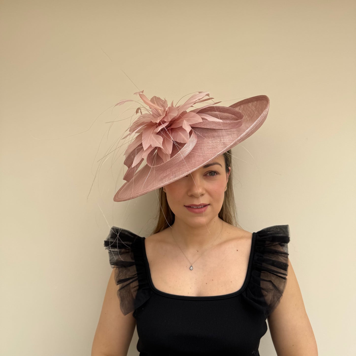 J Bees JB26/117 Truffle Pink Feather Flower Hatinator