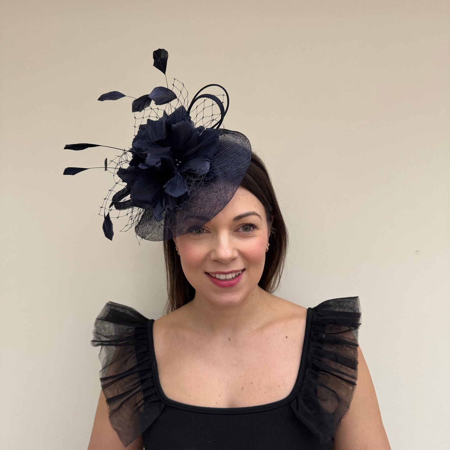 JBees JB18/040 Fascinator with Feathers in Blues