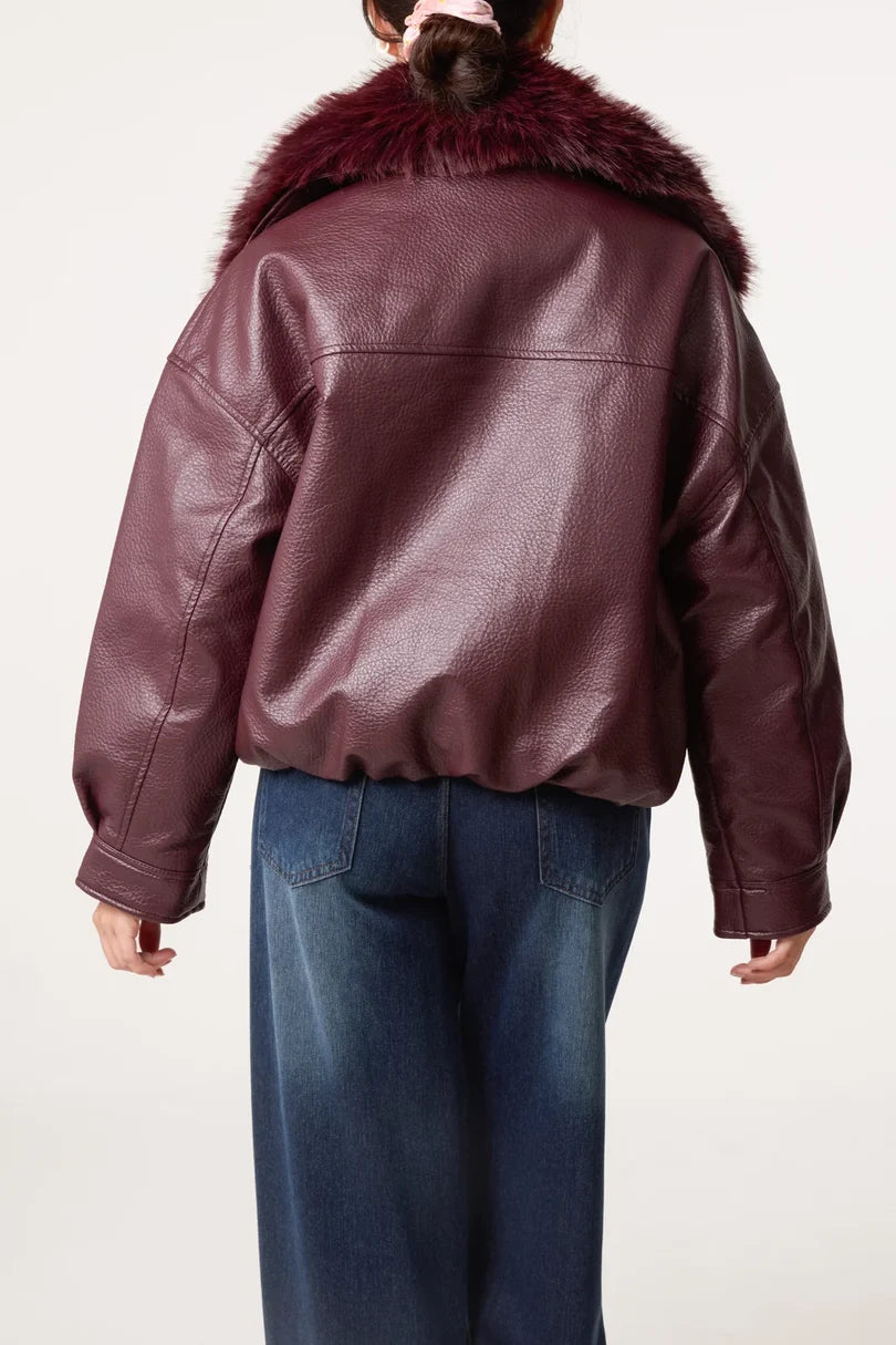 QED NL261115 Bomber Jacket with Faux Fur Collar
