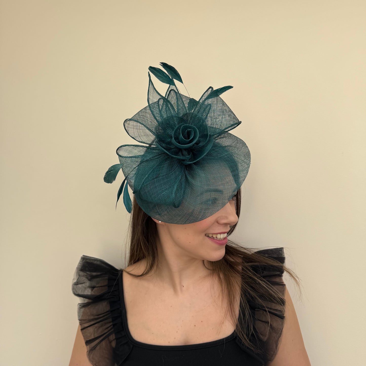 J Bees JB18/097 Forest Teal Fascinator