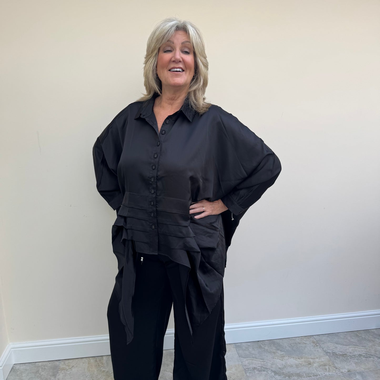 Malissa J WF2556 Oversized Woven Shirt