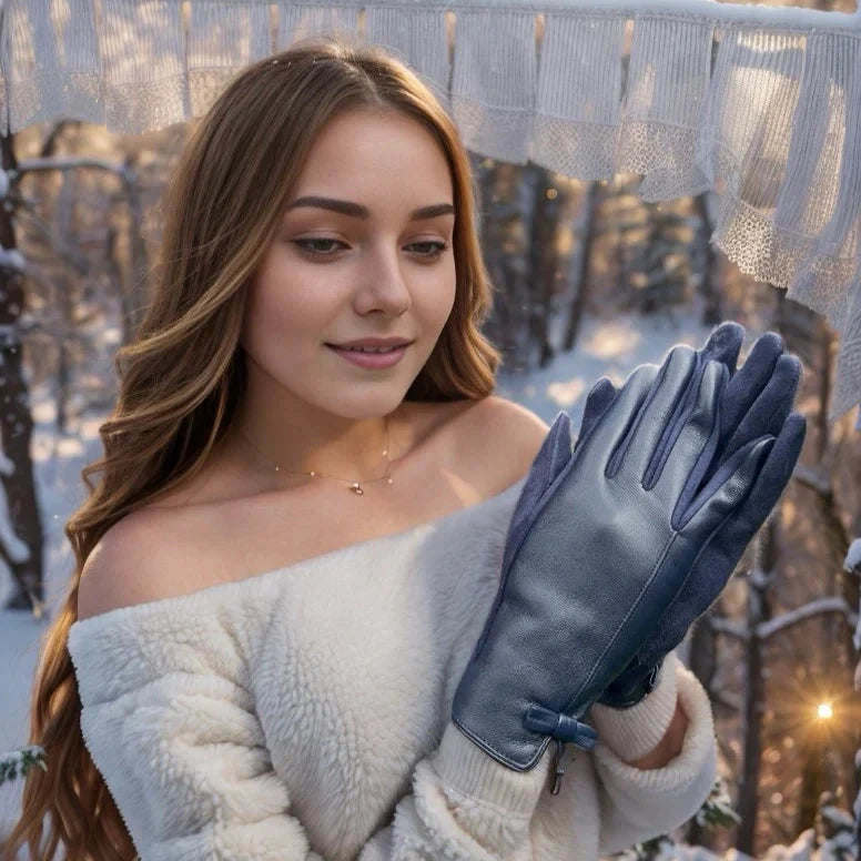 Leather Upper Gloves with Touchscreen Compatibility