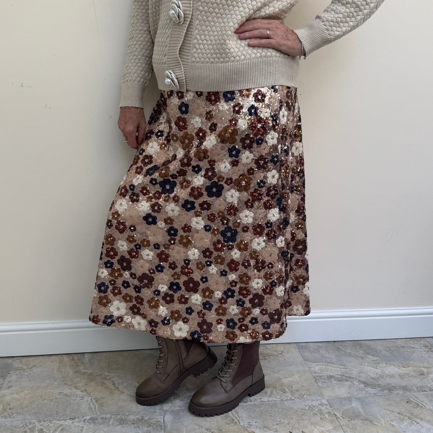 Malissa J WF1606 A-Line Sequin Skirt