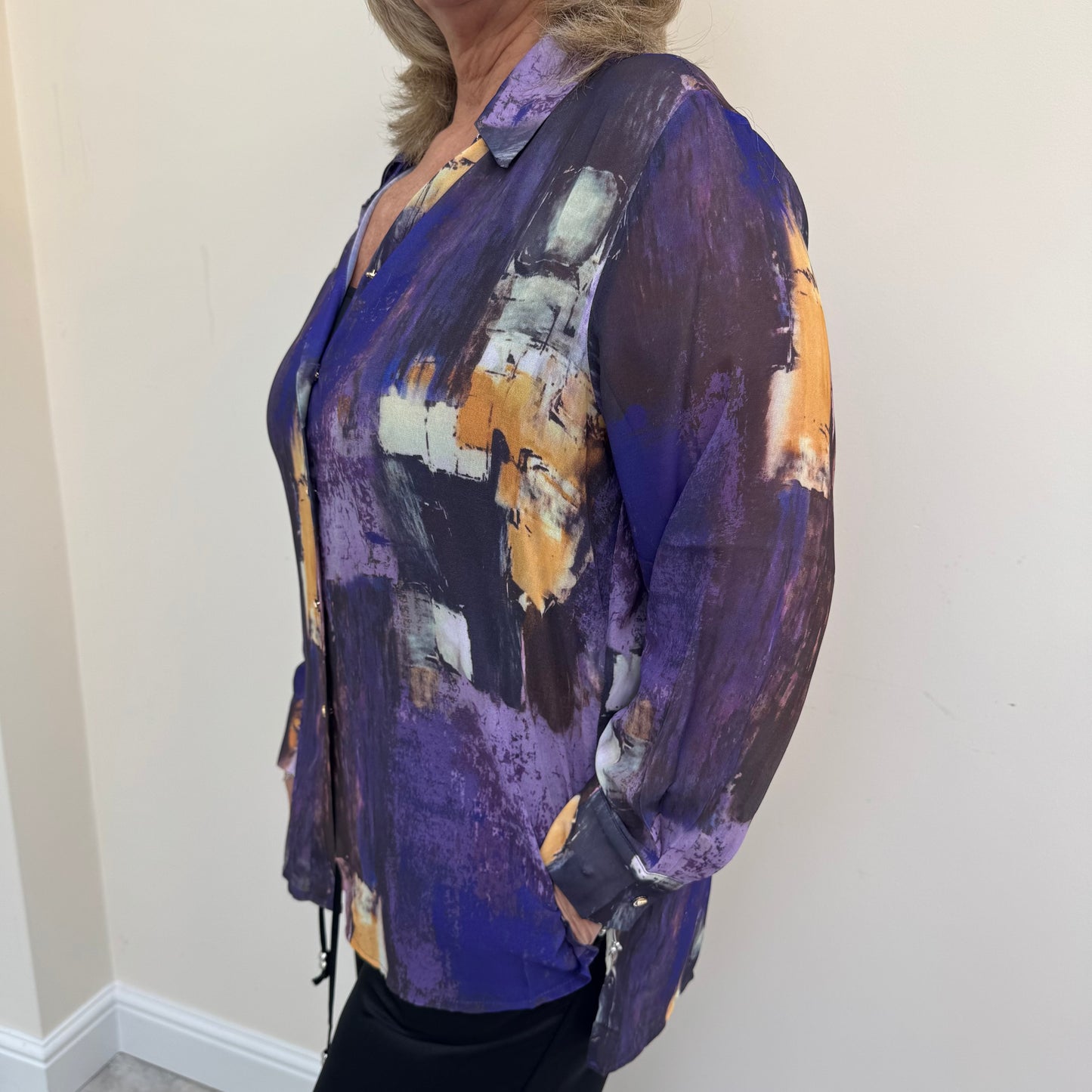 Malissa J WF2571 Printed Chiffon Blouse