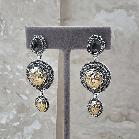 Tempest AD009E Triple Marquisate Edged Earrings
