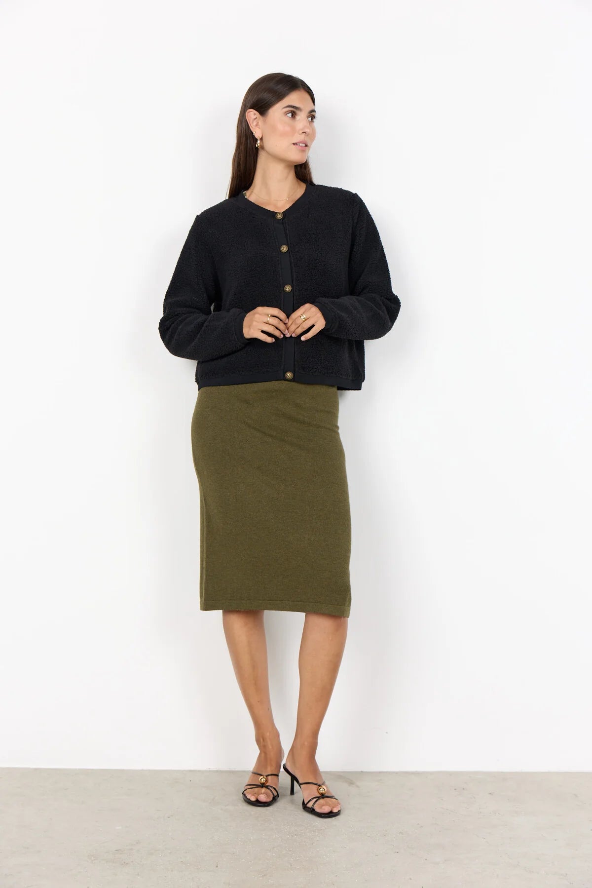 Soyaconcept AW25 Onyx 7 Sherpa Cropped Jacket